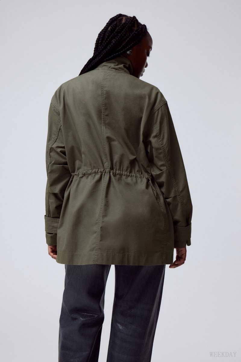 Weekday Hayden Workwear Jacket ジャケット レディース 暗カーキ Japan | M8V-7463