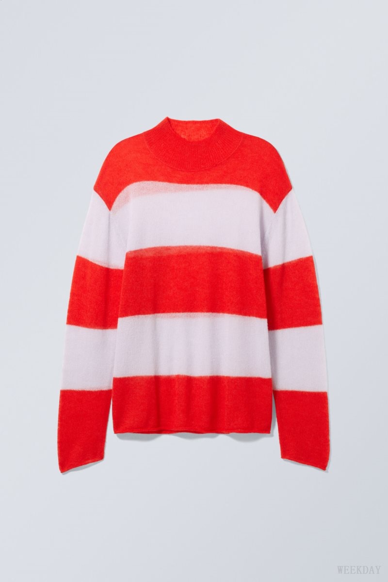 Weekday Holger Regular ウール Mockneck セーター メンズ 赤 Japan | X8A-9323