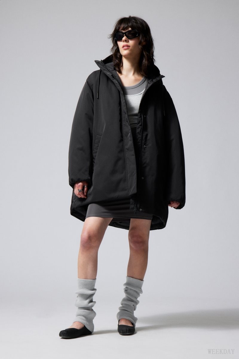 Weekday Honey Oversized パッド入り Jacket ジャケット レディース 黒 Japan | I0X-4138
