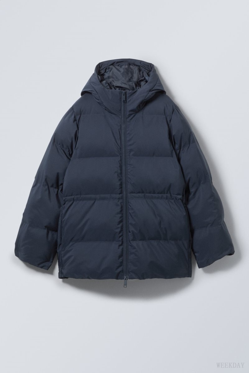 Weekday Illisa Waisted Puffer Jacket ジャケット レディース 暗青 Japan | V4J-9509