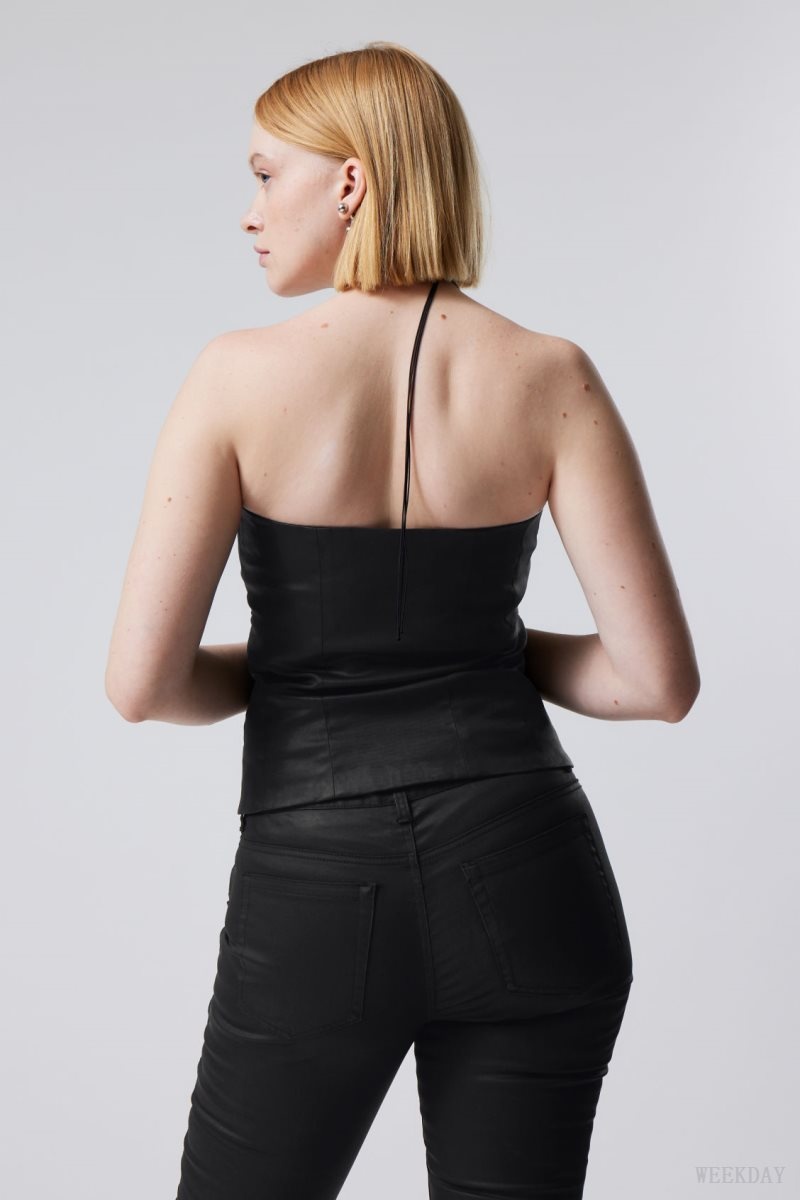 Weekday Ima レース Up Corset Top トップス レディース 黒 Japan | I5V-4191