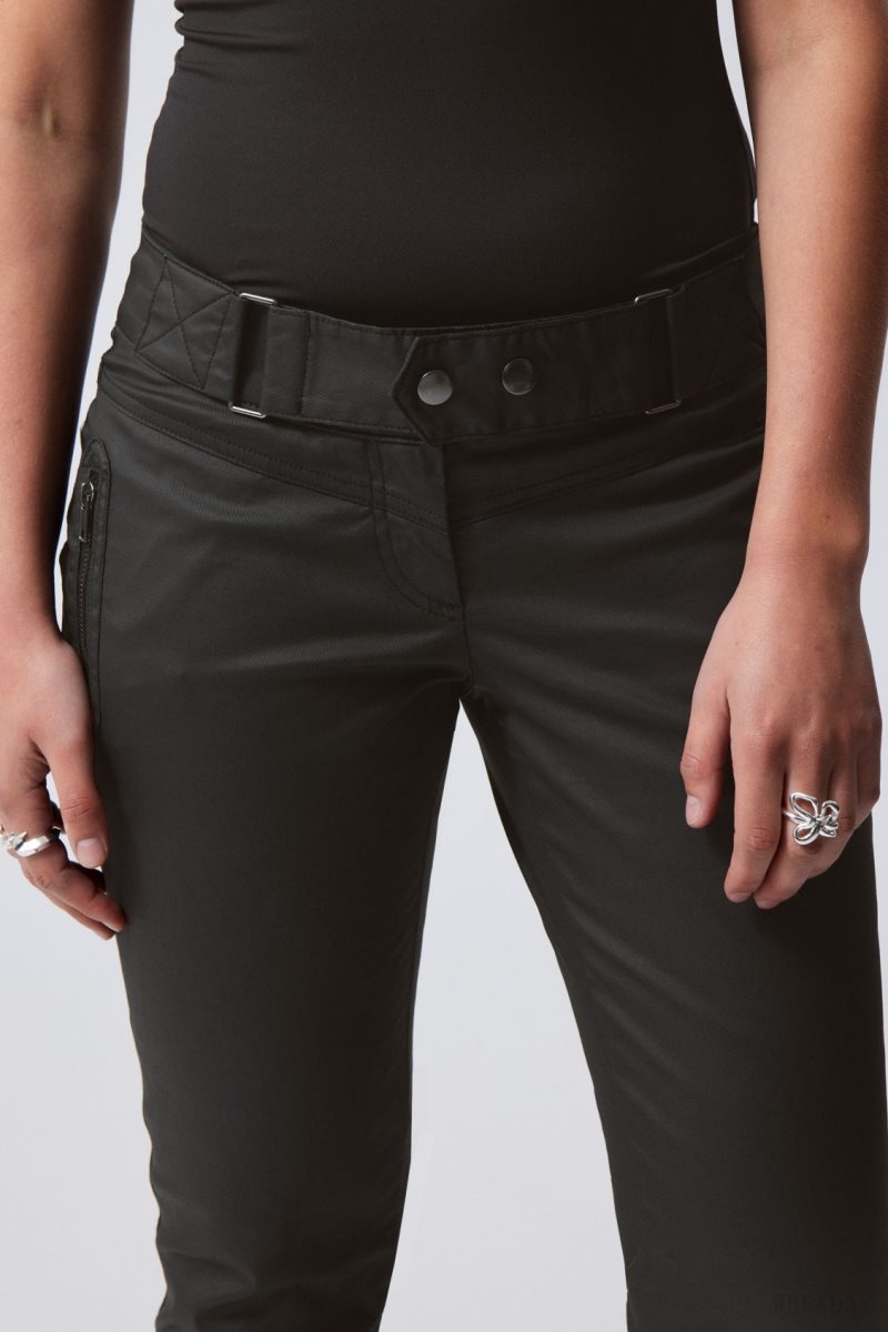 Weekday Jackie Low Waist Trousers ズボン レディース 黒 Japan | C3V-4528