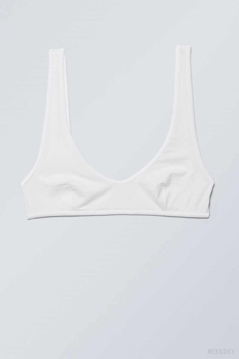 Weekday Jade Soft Cotton Bra ブラ レディース 白 Japan | L9A-3988