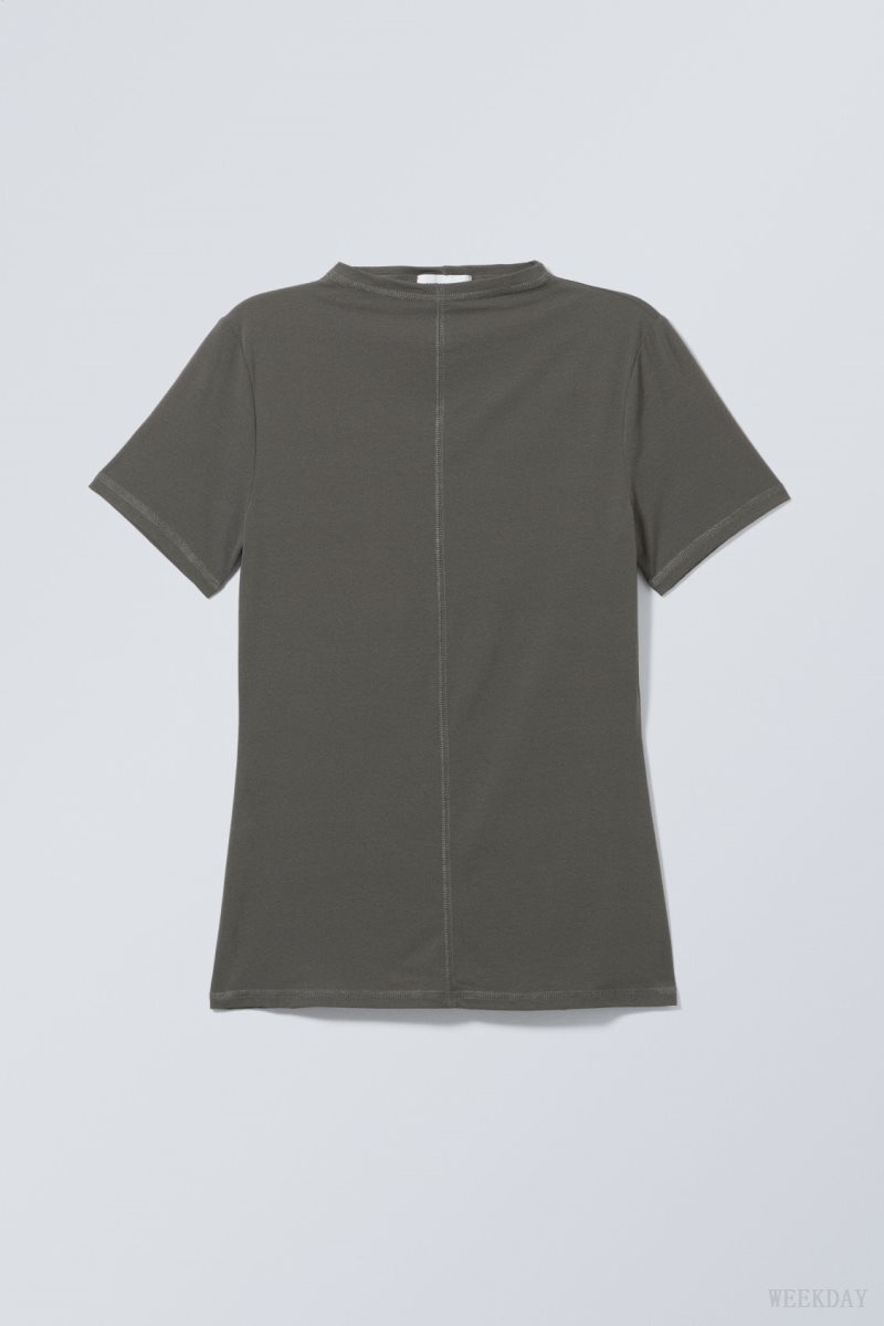 Weekday Jen Mockneck Top トップス レディース 暗グレー Japan | K3U-7357