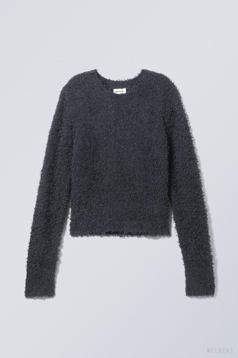 Weekday Judi Hairy Sweater セーター レディース 暗グレー Japan | G5Y-2915