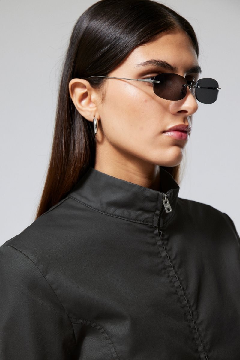 Weekday Kate Coated Zip Shirt コート レディース 黒 Japan | N9P-2637