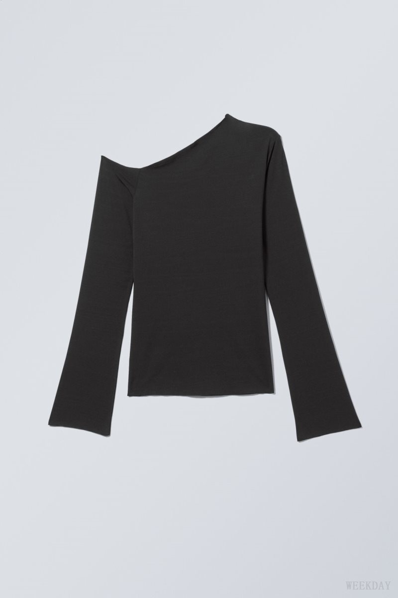 Weekday Kiara One Shoulder Top トップス レディース 黒 Japan | S4X-0041