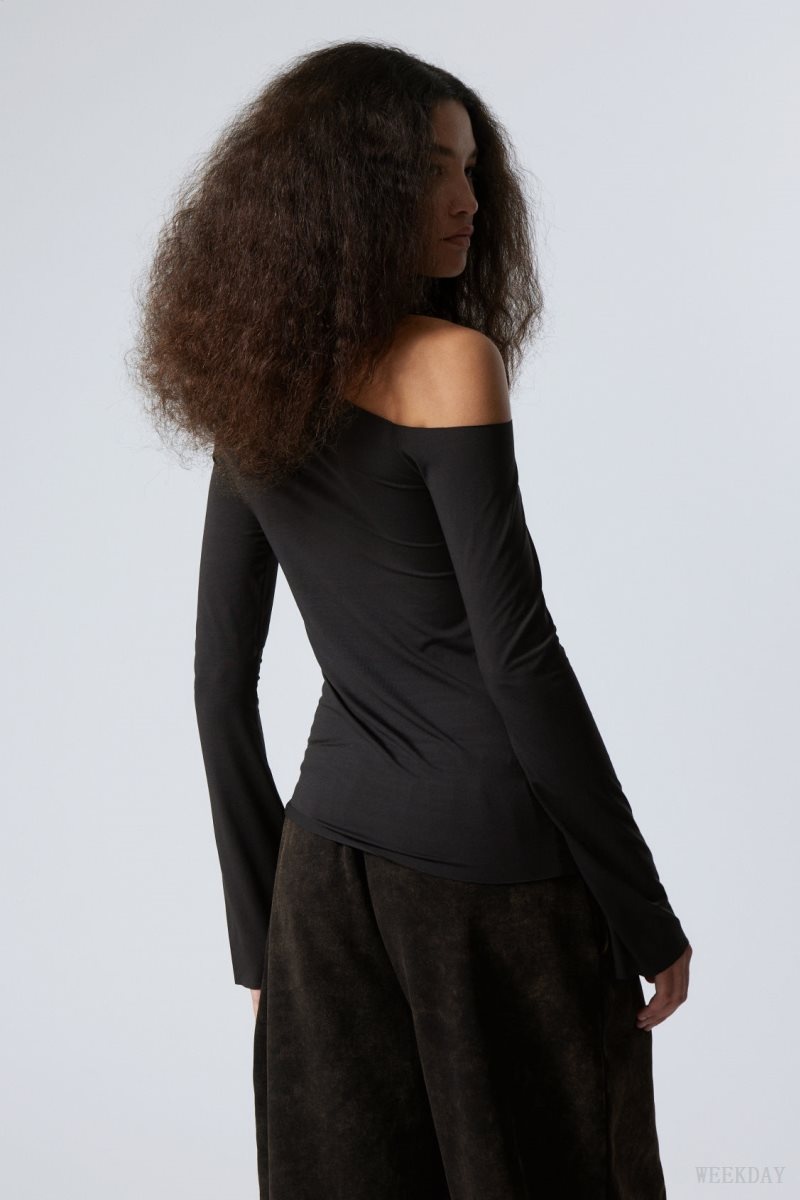 Weekday Kiara One Shoulder Top トップス レディース 黒 Japan | S4X-0041