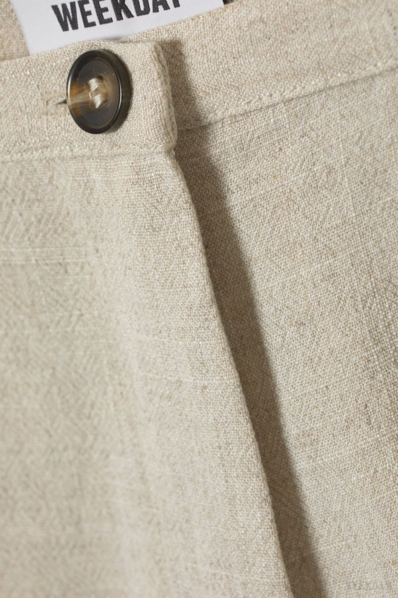 Weekday Kit Linen Mix Shorts ショートパンツ レディース Ecru Japan | V6W-5390