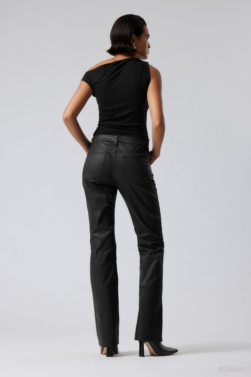 Weekday Lana Coated Trousers ズボン レディース 黒 Japan | D7T-2421