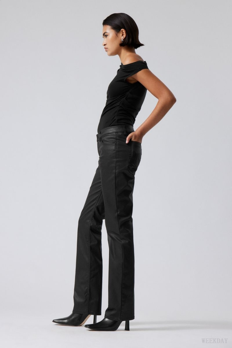 Weekday Lana Coated Trousers ズボン レディース 黒 Japan | D7T-2421