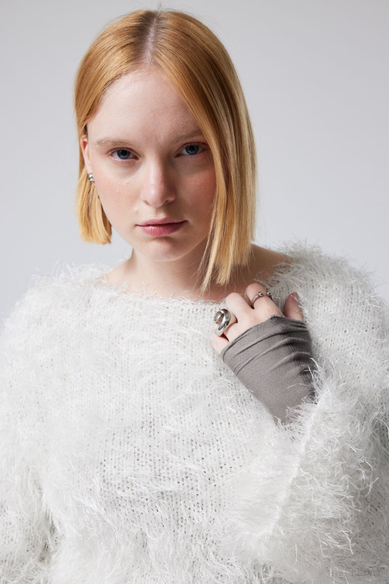 Weekday Leya Hairy Bell Sleeve ニット Sweater セーター レディース ライト Japan | S0T-7365