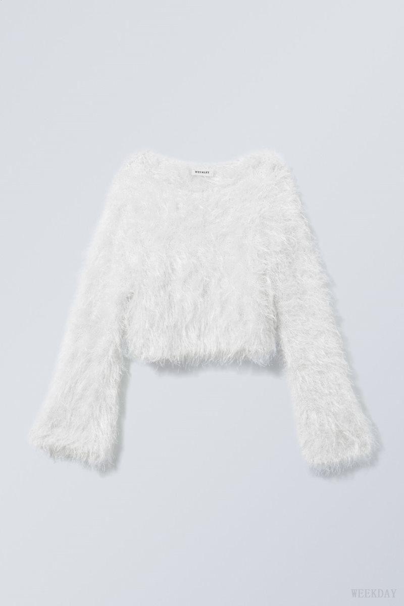 Weekday Leya Hairy Bell Sleeve ニット Sweater セーター レディース ライト Japan | S0T-7365