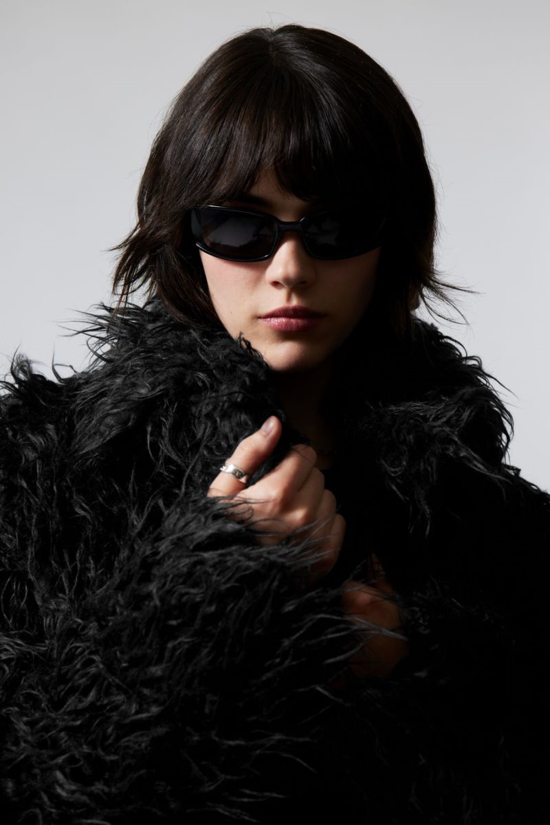 Weekday Lilith Waisted Faux Fur Jacket ジャケット レディース 黒 Japan | S2R-9983