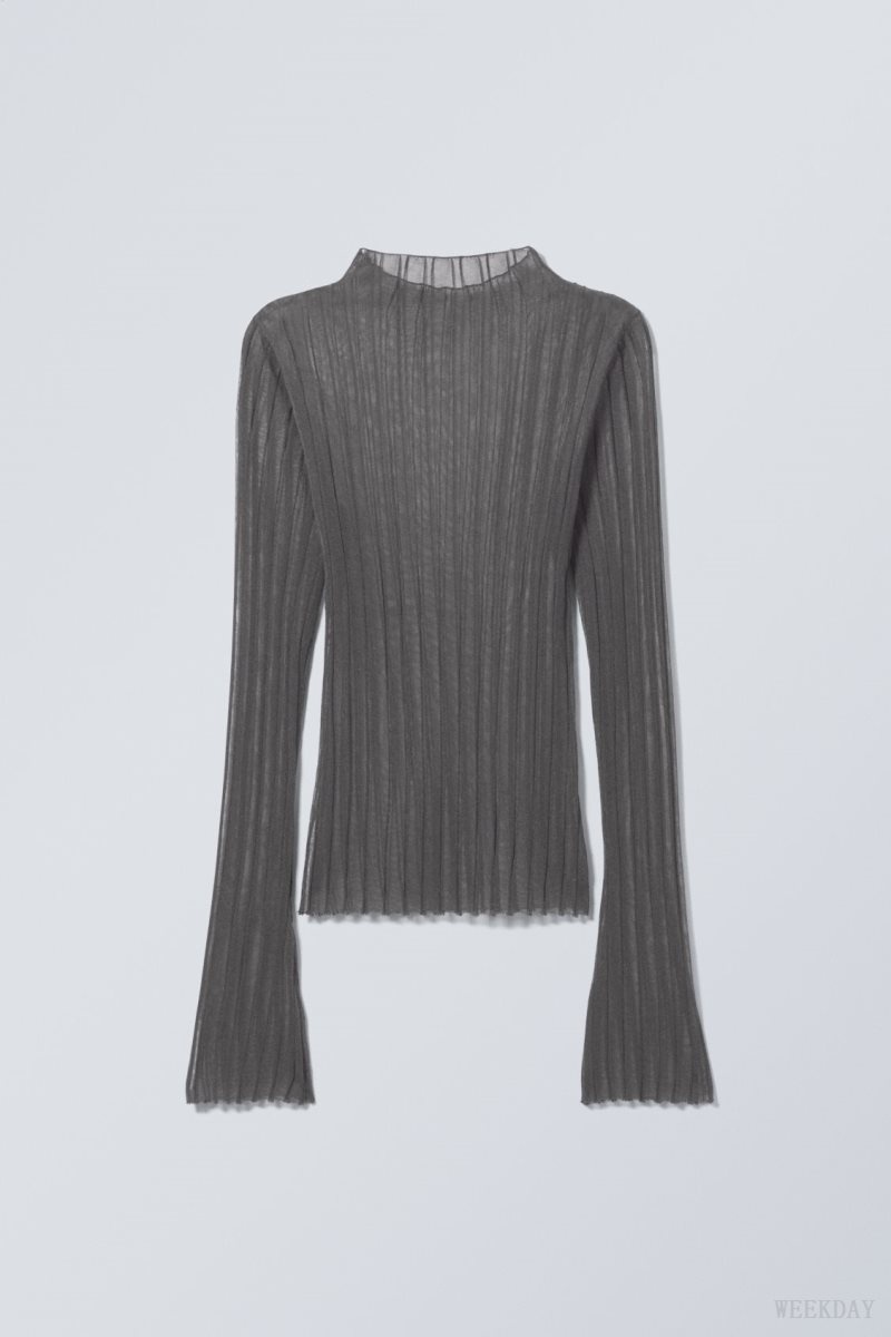 Weekday Mary Sheer ニット Sweater セーター レディース 黒 Japan | U7L-6678