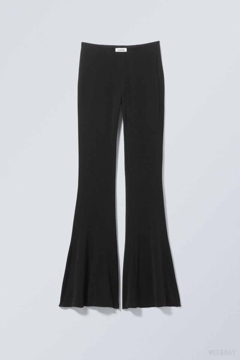Weekday Mina Flared Jersey Trousers ズボン レディース 黒 Japan | X9W-5382