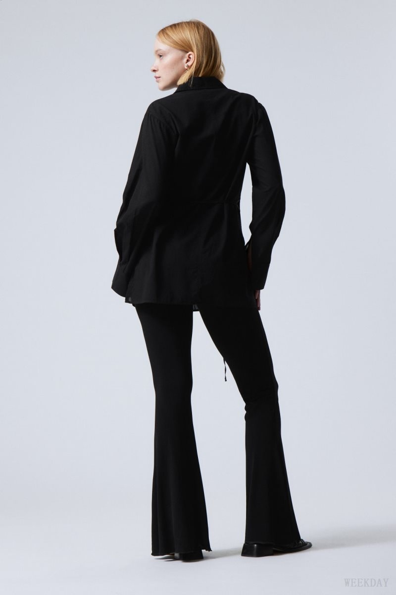 Weekday Mina Flared Jersey Trousers ズボン レディース 黒 Japan | X9W-5382