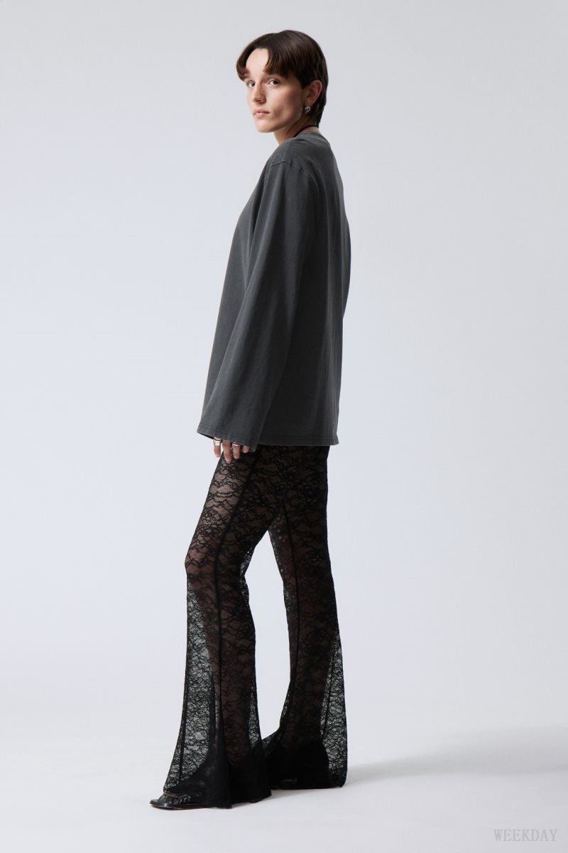 Weekday Mina Flared レース Trousers ズボン レディース 黒 Japan | Y2M-6476