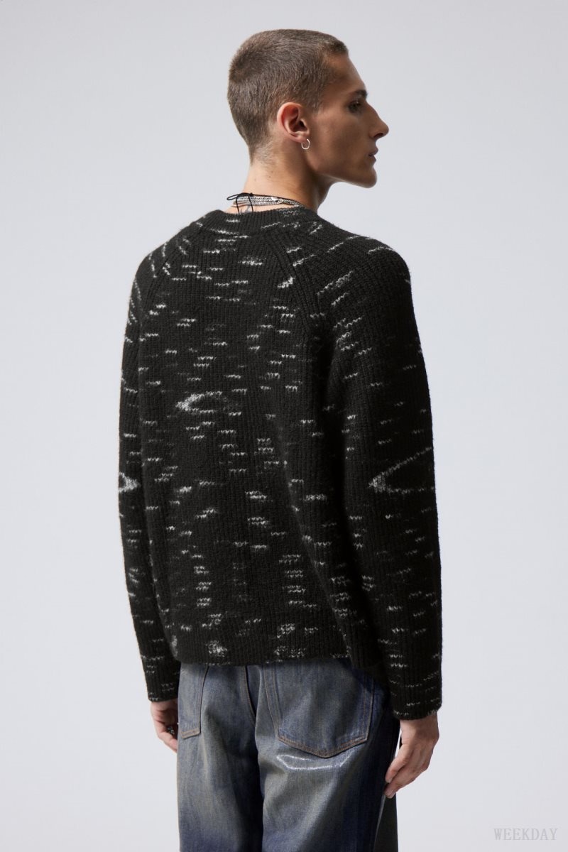 Weekday Norman Relaxed Raglan Sweater セーター メンズ 黒 Japan | I8C-3132