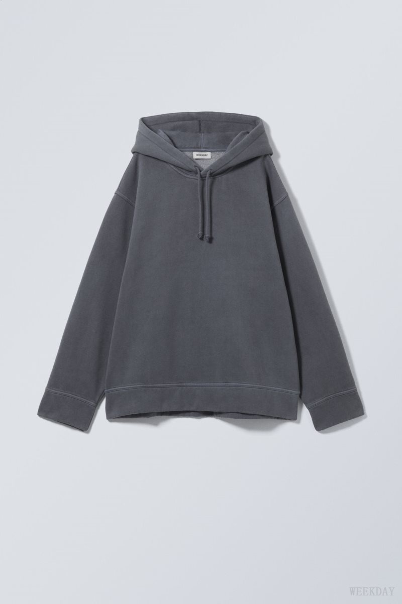 Weekday Oversized Heavyweight Hoodie パーカー レディース 暗青 Japan | X8H-7347