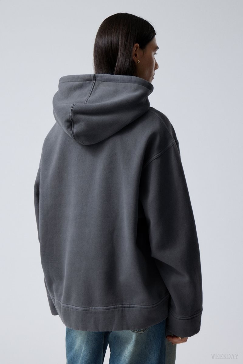 Weekday Oversized Heavyweight Hoodie パーカー レディース 暗青 Japan | X8H-7347