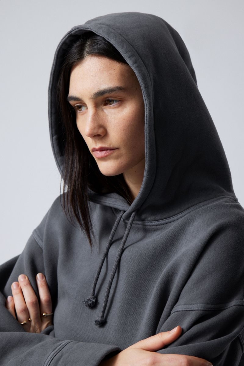 Weekday Oversized Heavyweight Hoodie パーカー レディース 暗青 Japan | X8H-7347