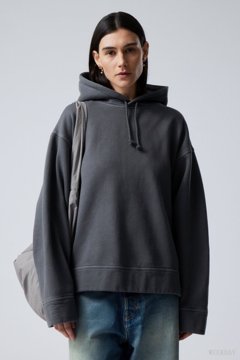 Weekday Oversized Heavyweight Hoodie パーカー レディース 暗青 Japan | X8H-7347