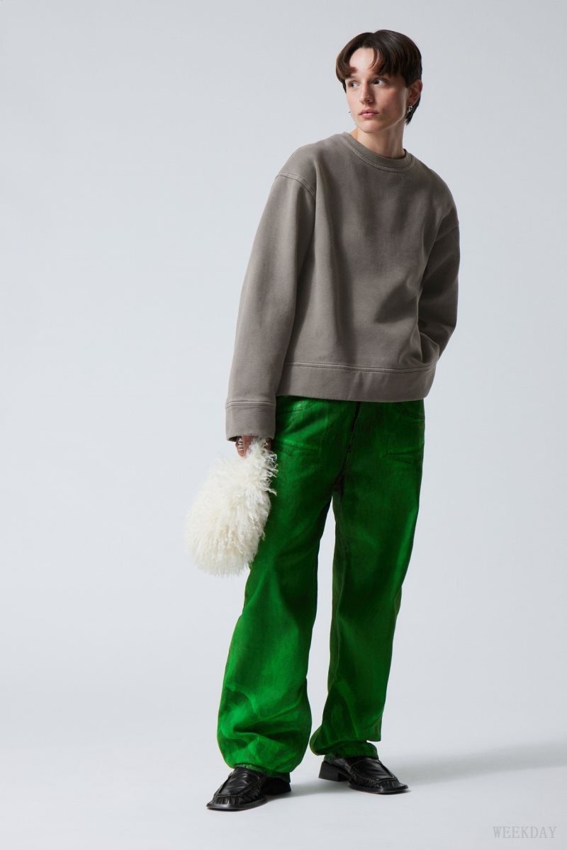 Weekday Oversized Heavyweight Sweatshirt スウェットシャツ レディース グレー Japan | C1J-5557