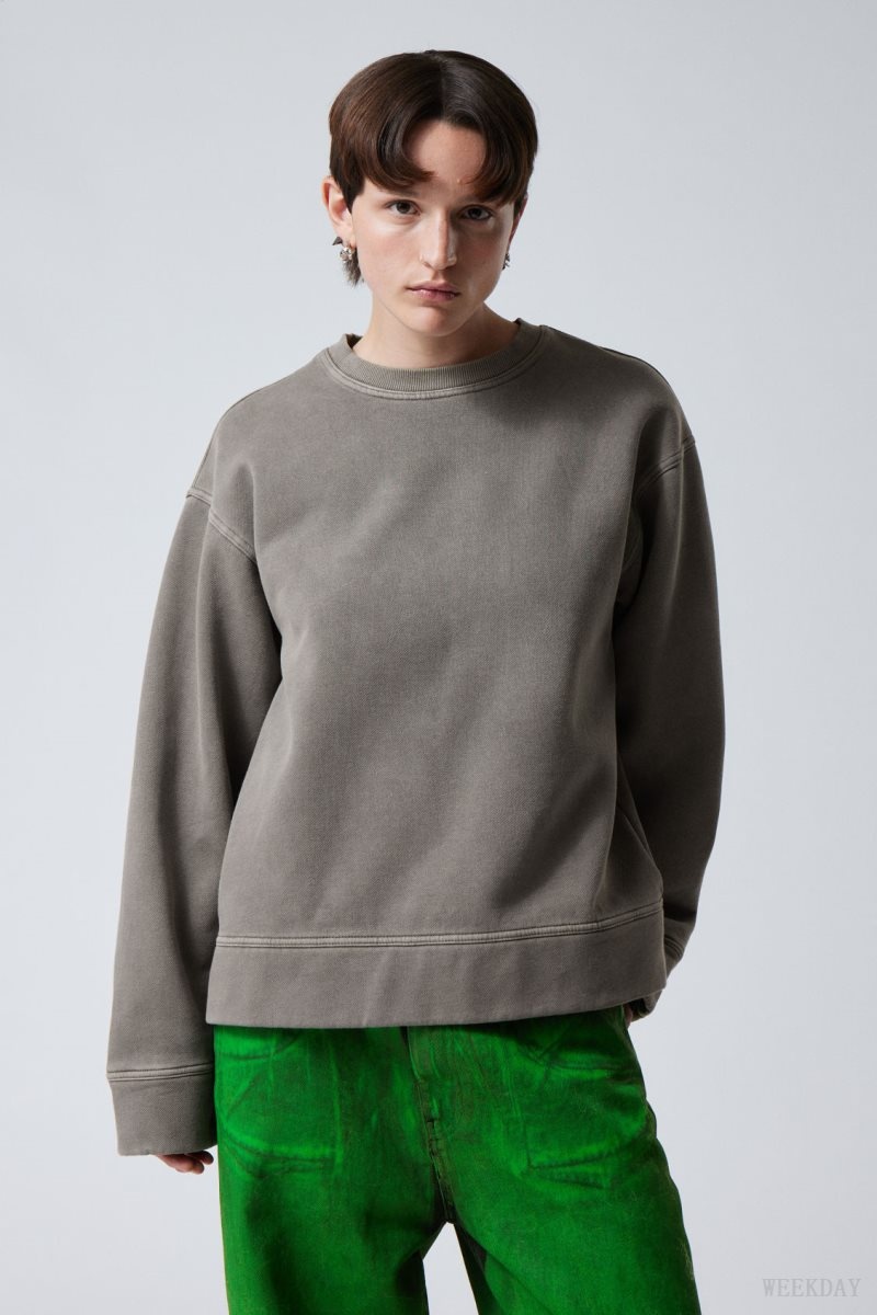 Weekday Oversized Heavyweight Sweatshirt スウェットシャツ レディース グレー Japan | C1J-5557