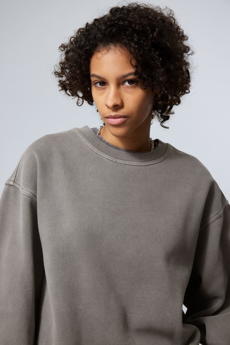 Weekday Oversized Heavyweight Sweatshirt スウェットシャツ レディース グレー Japan | C1J-5557