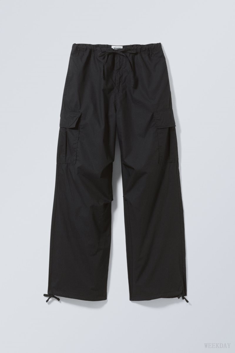 Weekday Parachute Loose Cargo Trousers ズボン メンズ 黒 Japan | I8T-0219