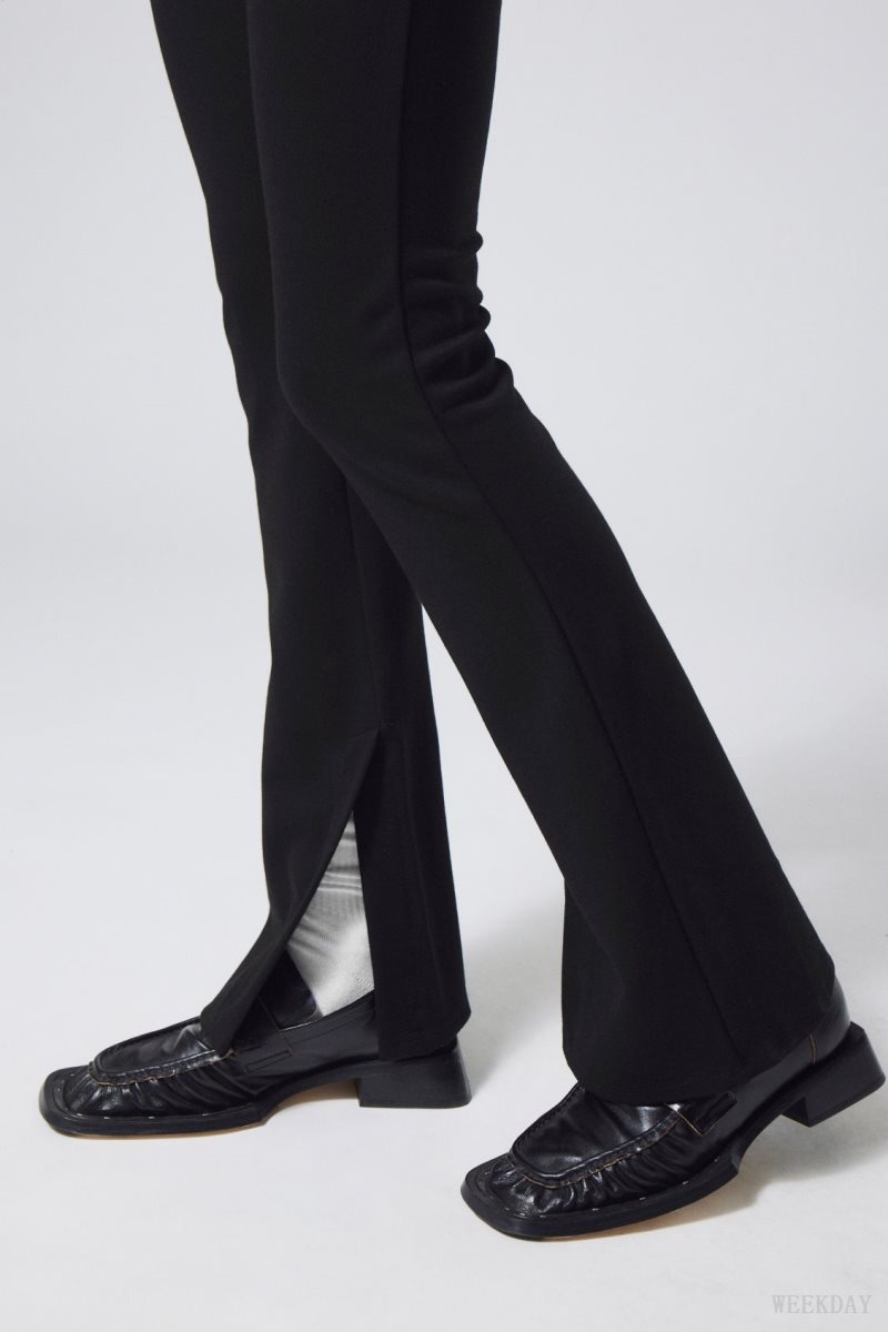 Weekday Philo Flared Jersey Trousers ズボン レディース 黒 Japan | Q9O-5480