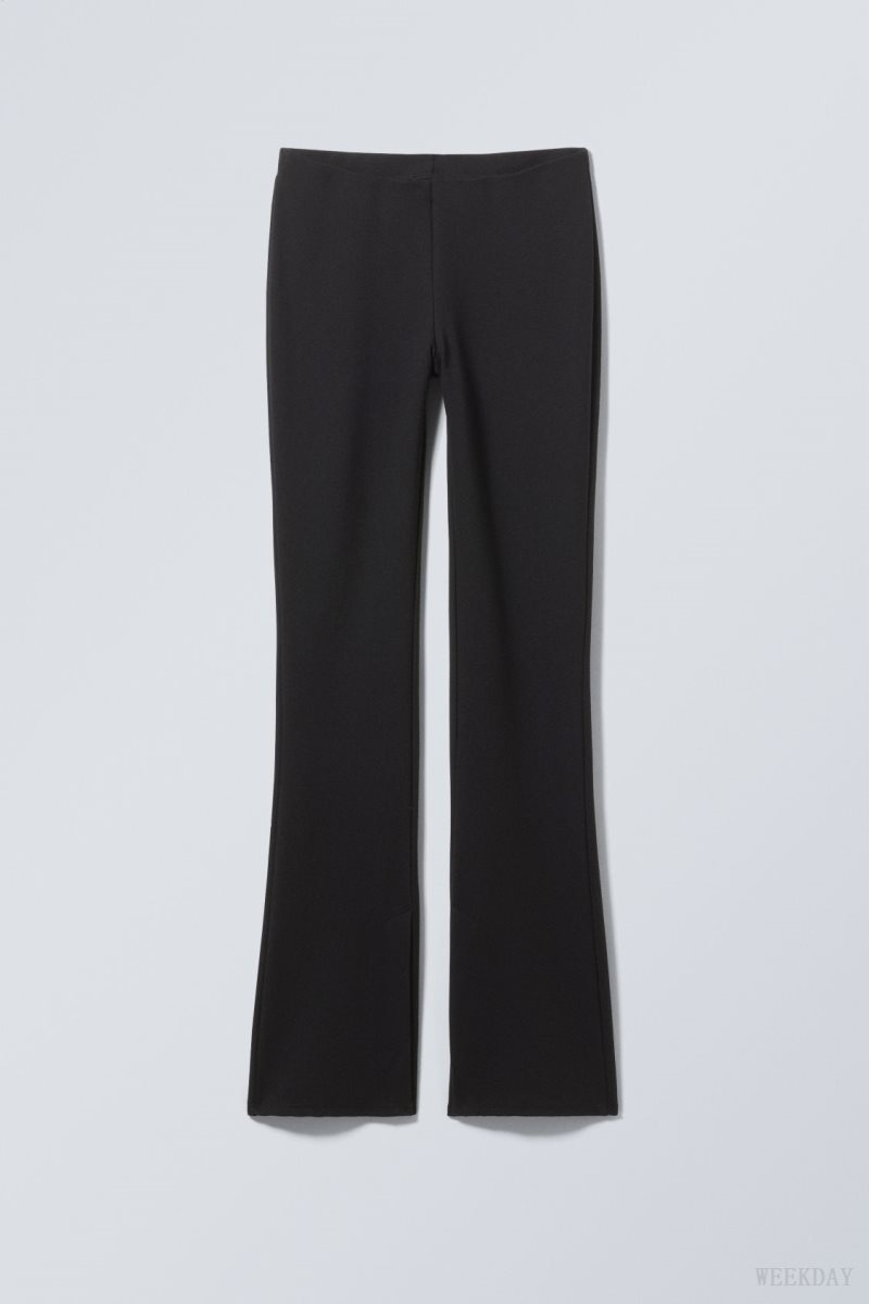 Weekday Philo Flared Jersey Trousers ズボン レディース 黒 Japan | Q9O-5480