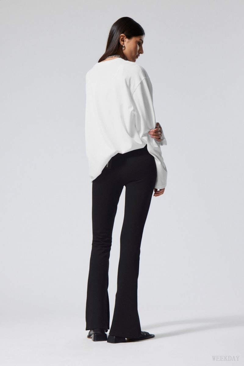 Weekday Philo Flared Jersey Trousers ズボン レディース 黒 Japan | Q9O-5480