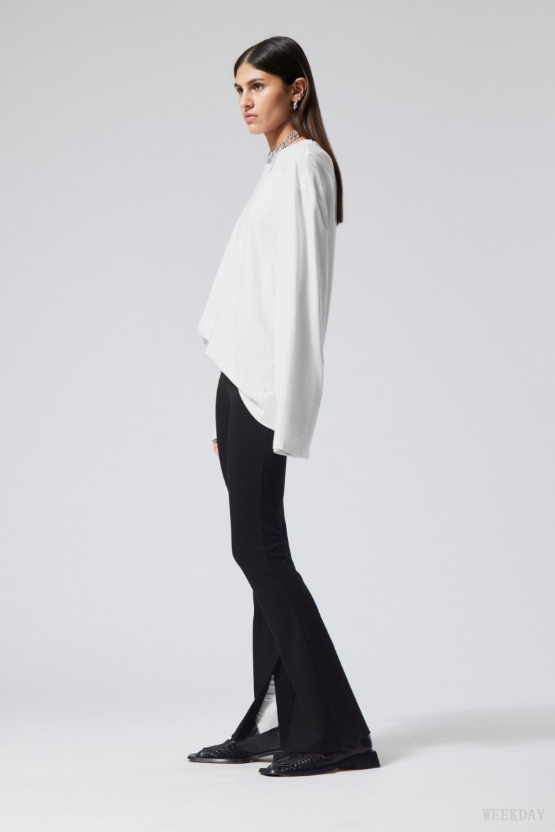 Weekday Philo Flared Jersey Trousers ズボン レディース 黒 Japan | Q9O-5480