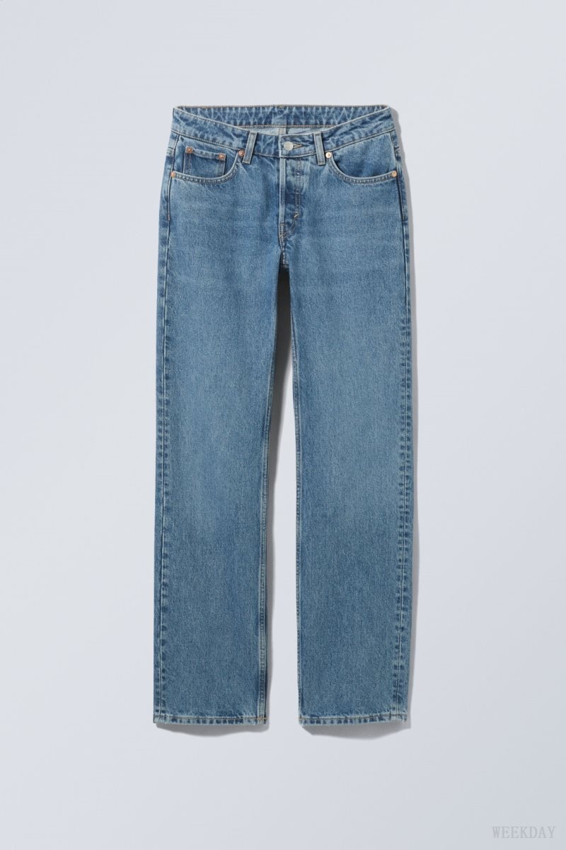 Weekday Pin ミッドカット 真っ直ぐ Jeans デニム レディース Harper Japan | U7M-5625
