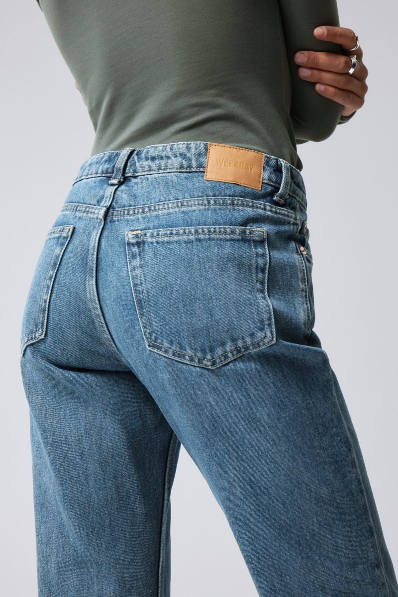 Weekday Pin ミッドカット 真っ直ぐ Jeans デニム レディース Harper Japan | U7M-5625