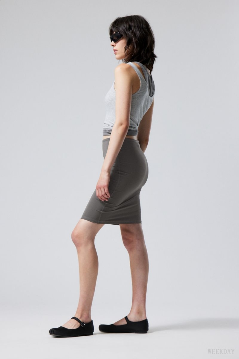 Weekday Rachel Tube Midi Skirt スカート レディース 暗グレー Japan | X4Z-0799