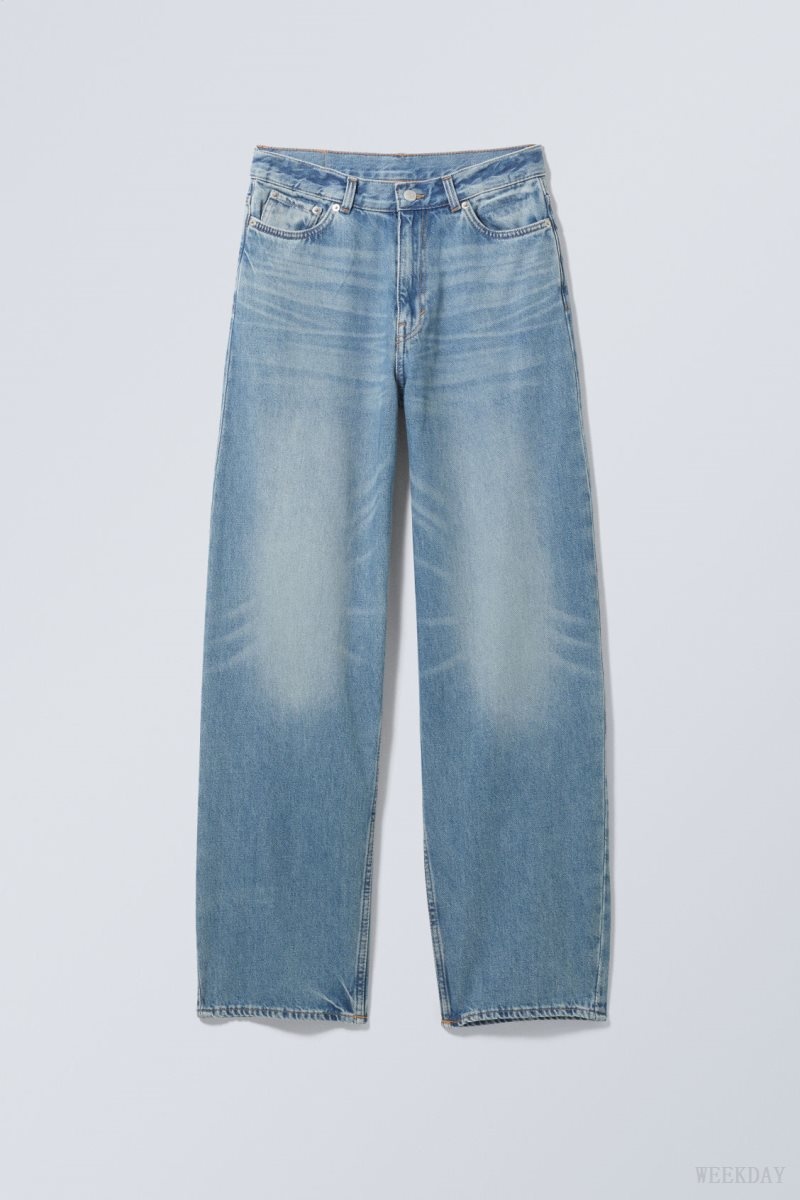 Weekday Rail ミッドカット Loose 真っ直ぐ Jeans デニム レディース 青 Japan | H4Q-4444