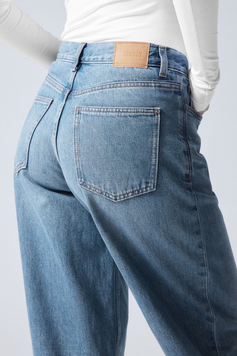 Weekday Rail ミッドカット Loose 真っ直ぐ Jeans デニム レディース 青 Japan | H4Q-4444