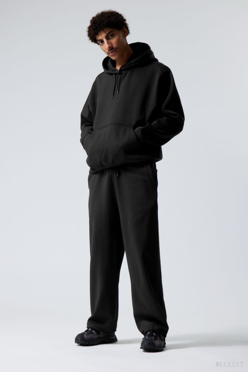 Weekday Relaxed Heavy Hoodie パーカー メンズ 黒 Japan | Q7T-5155