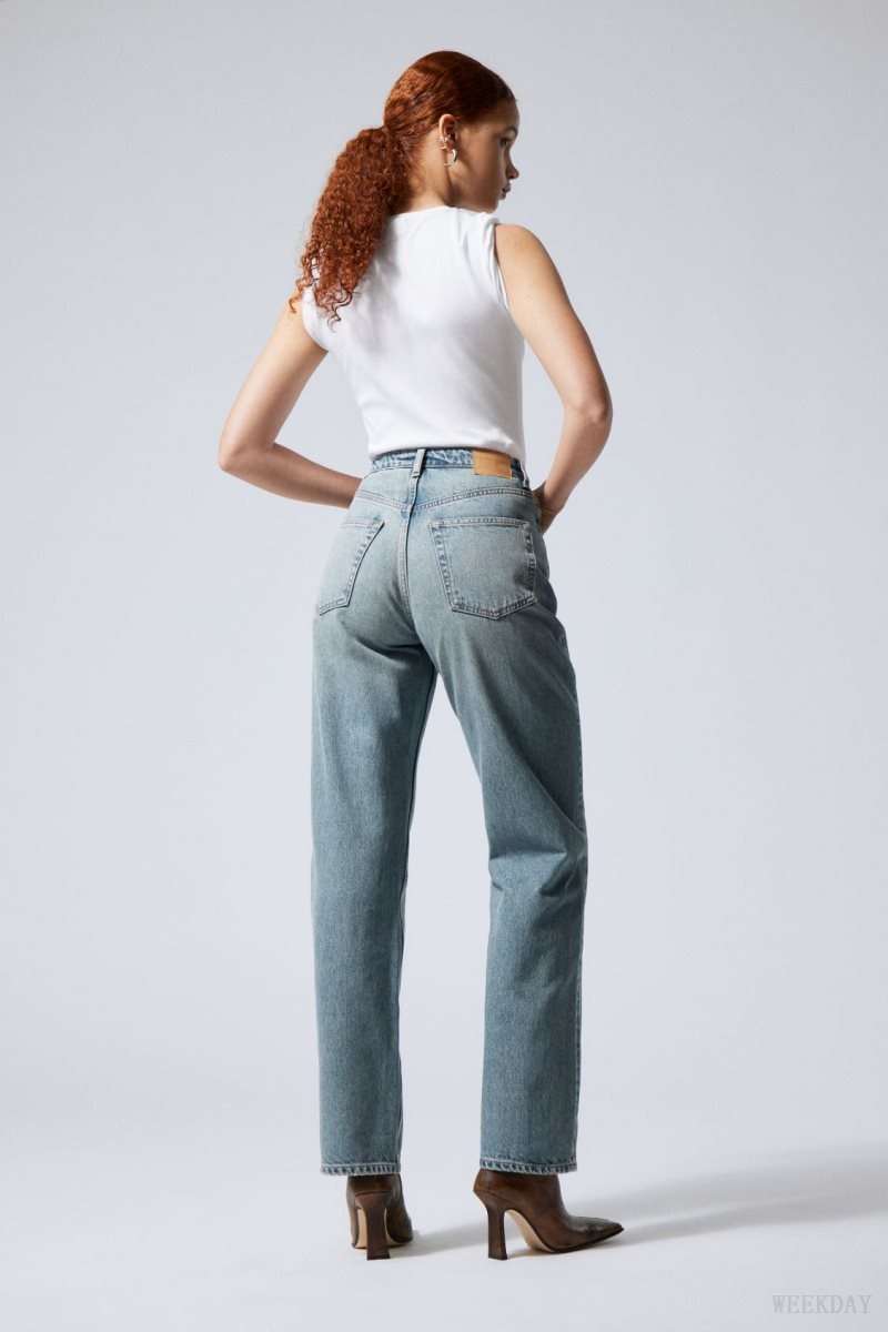 Weekday Resolute Curve High 真っ直ぐ Jeans デニム レディース 青 Japan | Q3L-6111