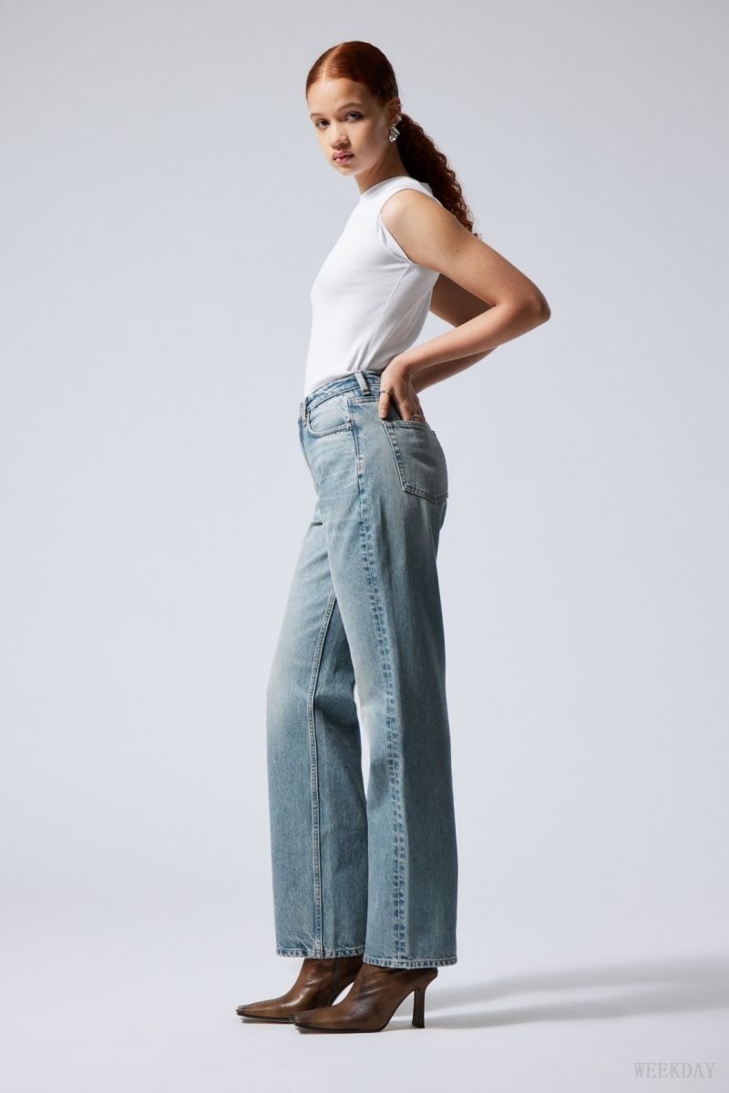 Weekday Resolute Curve High 真っ直ぐ Jeans デニム レディース 青 Japan | Q3L-6111