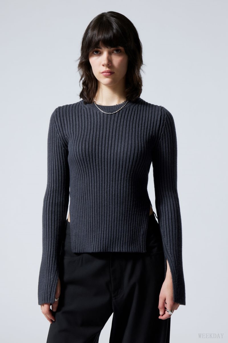 Weekday Rora Rib Sweater セーター レディース 暗紫 Japan | K2F-2542