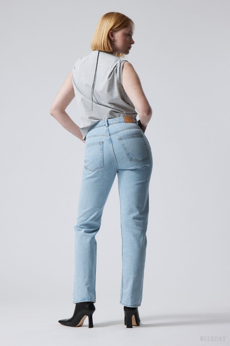 Weekday Rowe Extra High 真っ直ぐ Jeans デニム レディース 青 Japan | U2E-5804