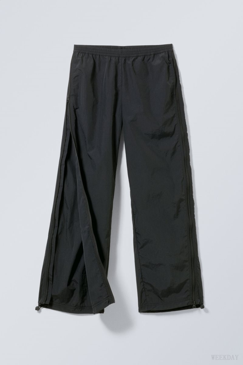 Weekday Simona Side Zip トラック Trousers ズボン レディース 黒 Japan | H9W-7034
