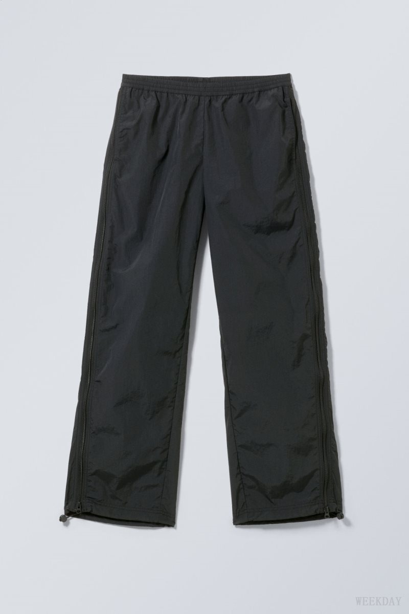 Weekday Simona Side Zip トラック Trousers ズボン レディース 黒 Japan | H9W-7034