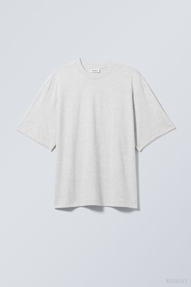 Weekday Soft Oversized T-shirt トップス レディース ライトグレー Japan | I3P-6285