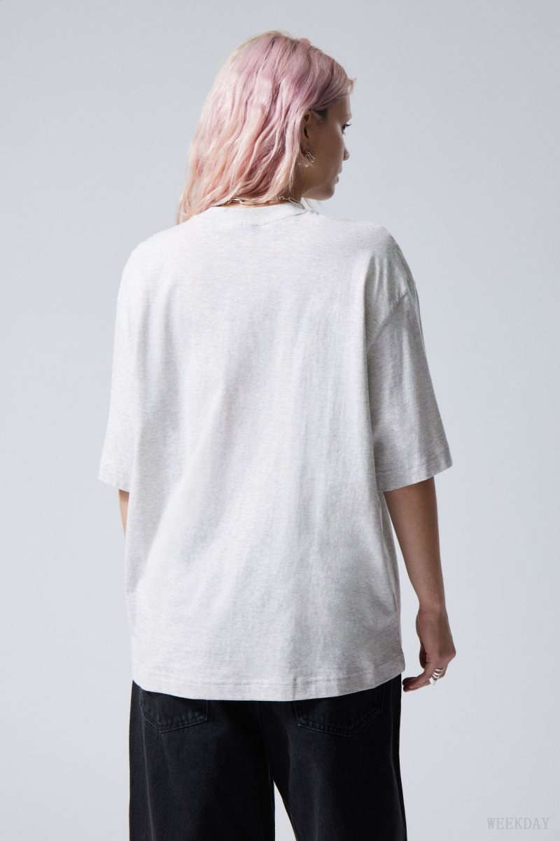 Weekday Soft Oversized T-shirt トップス レディース ライトグレー Japan | I3P-6285