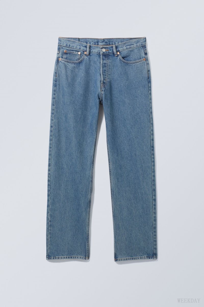 Weekday Space Relaxed 真っ直ぐ Jeans デニム メンズ 青 Japan | K6K-9485